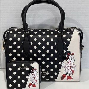 NEW! 2-Pc Kate Spade Disney X Minnie Mouse Medium Satchel/Wallet Full Line Store